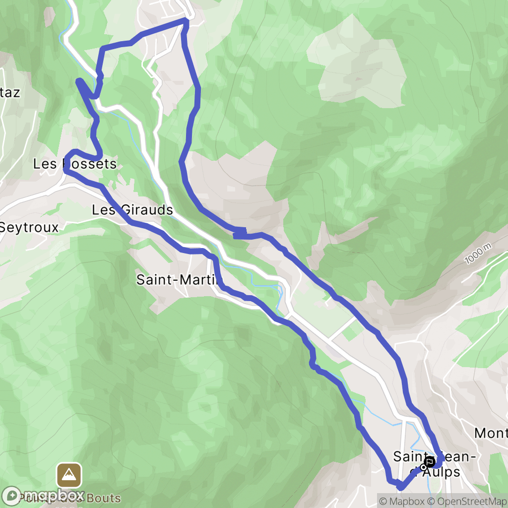 Saint-Jean-d'Aulps : carte du parcours de randonnée - France