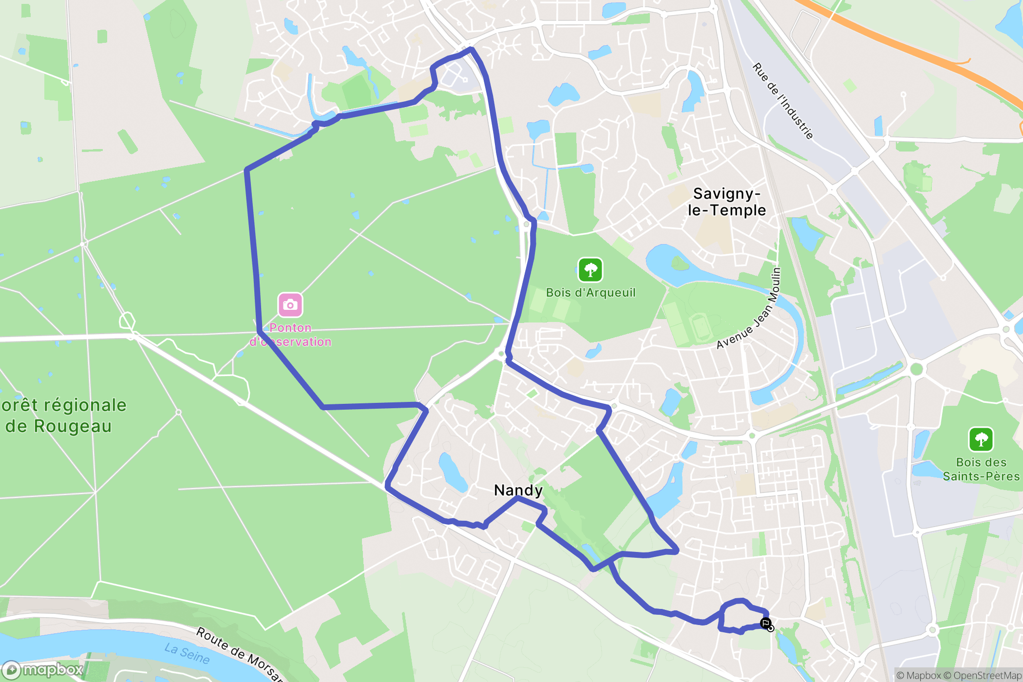 Savigny-le-Temple : carte du parcours de randonnée - France