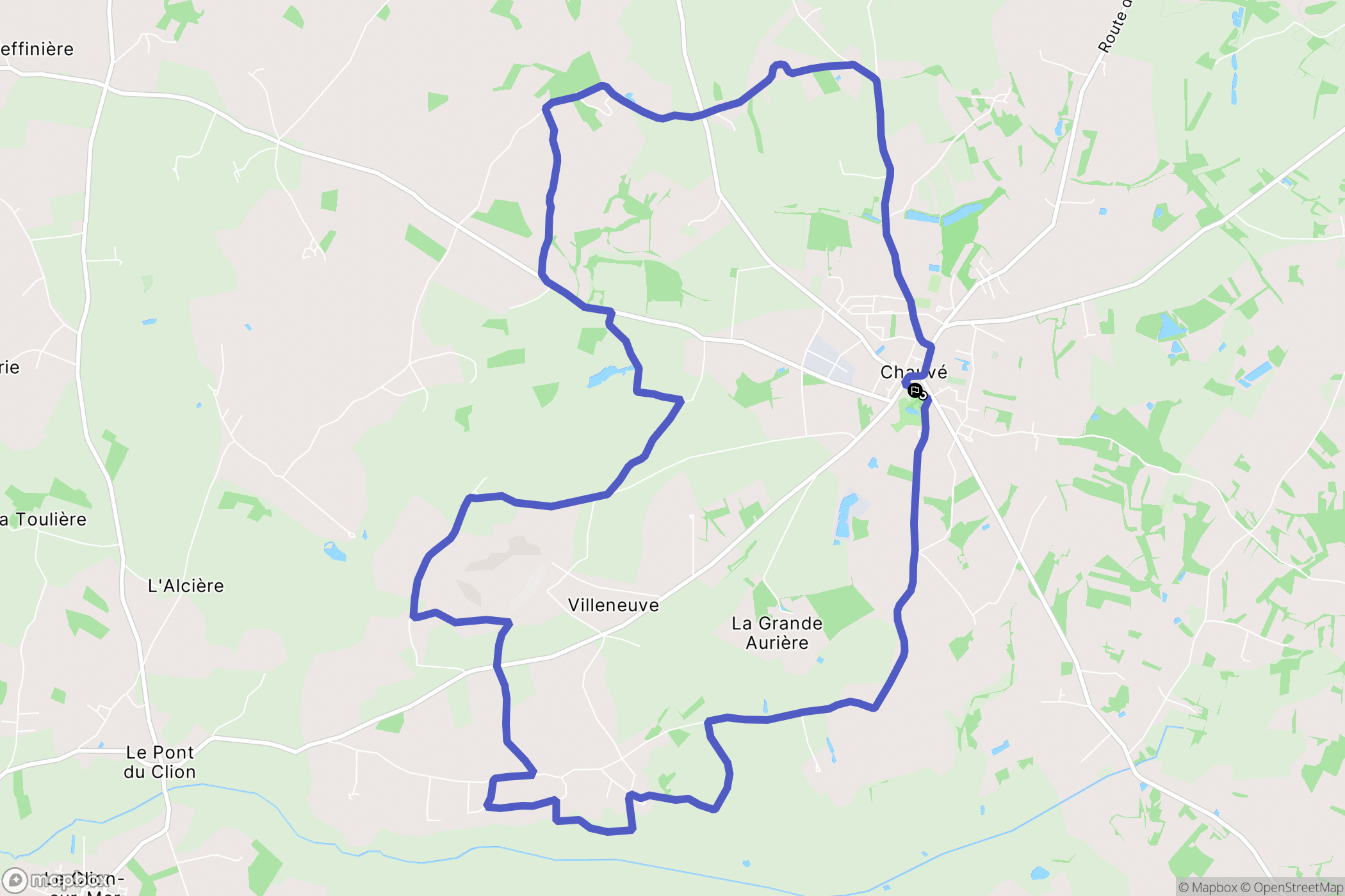 Chauve : carte du parcours de randonnée - France