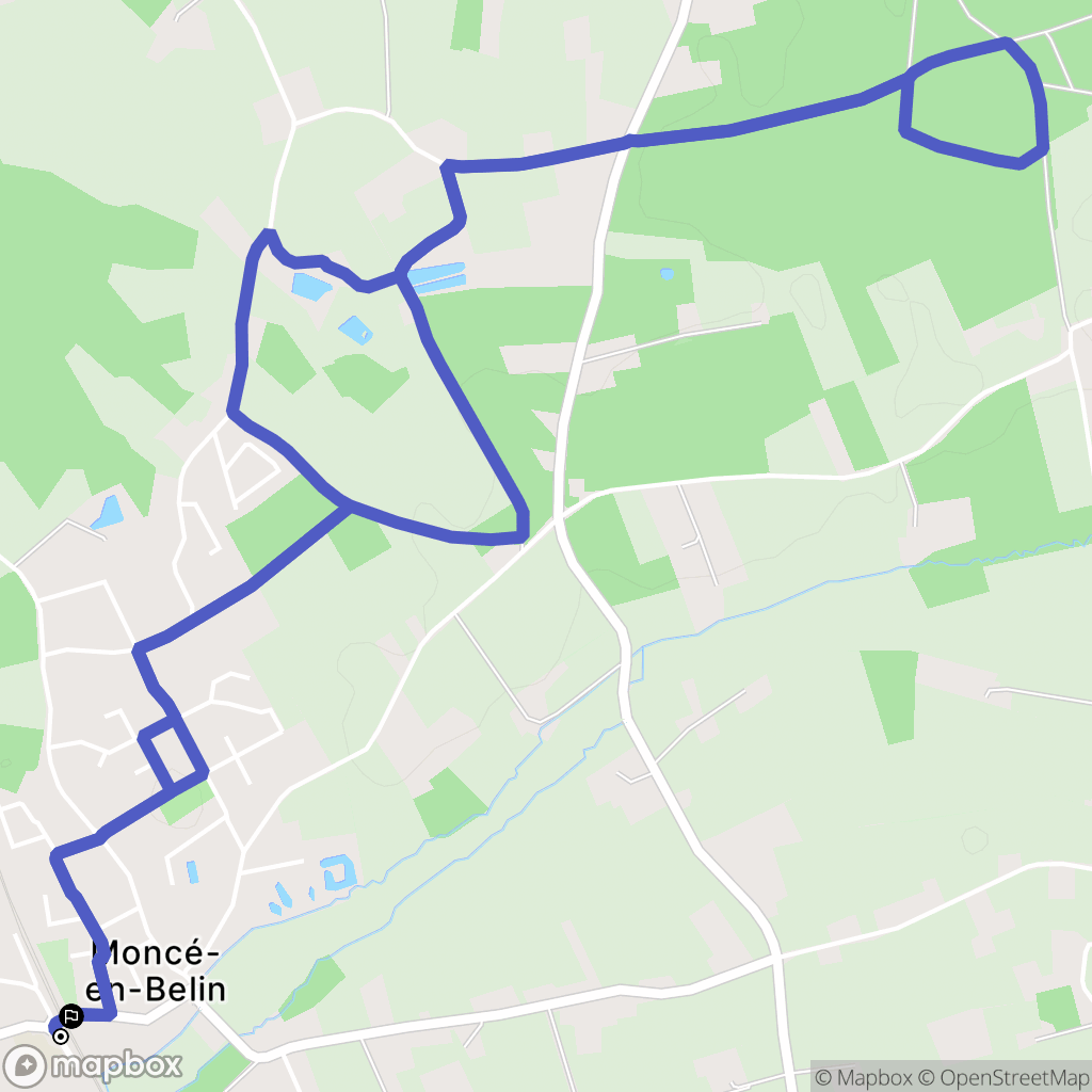 Moncé-en-Belin : carte du parcours de randonnée - France