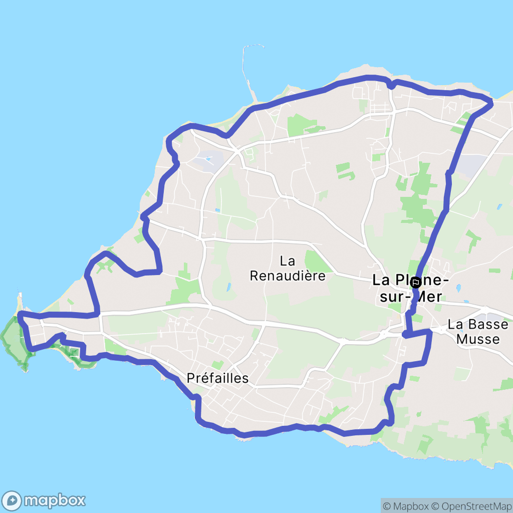 La Plaine-sur-Mer : carte du parcours de randonnée - France