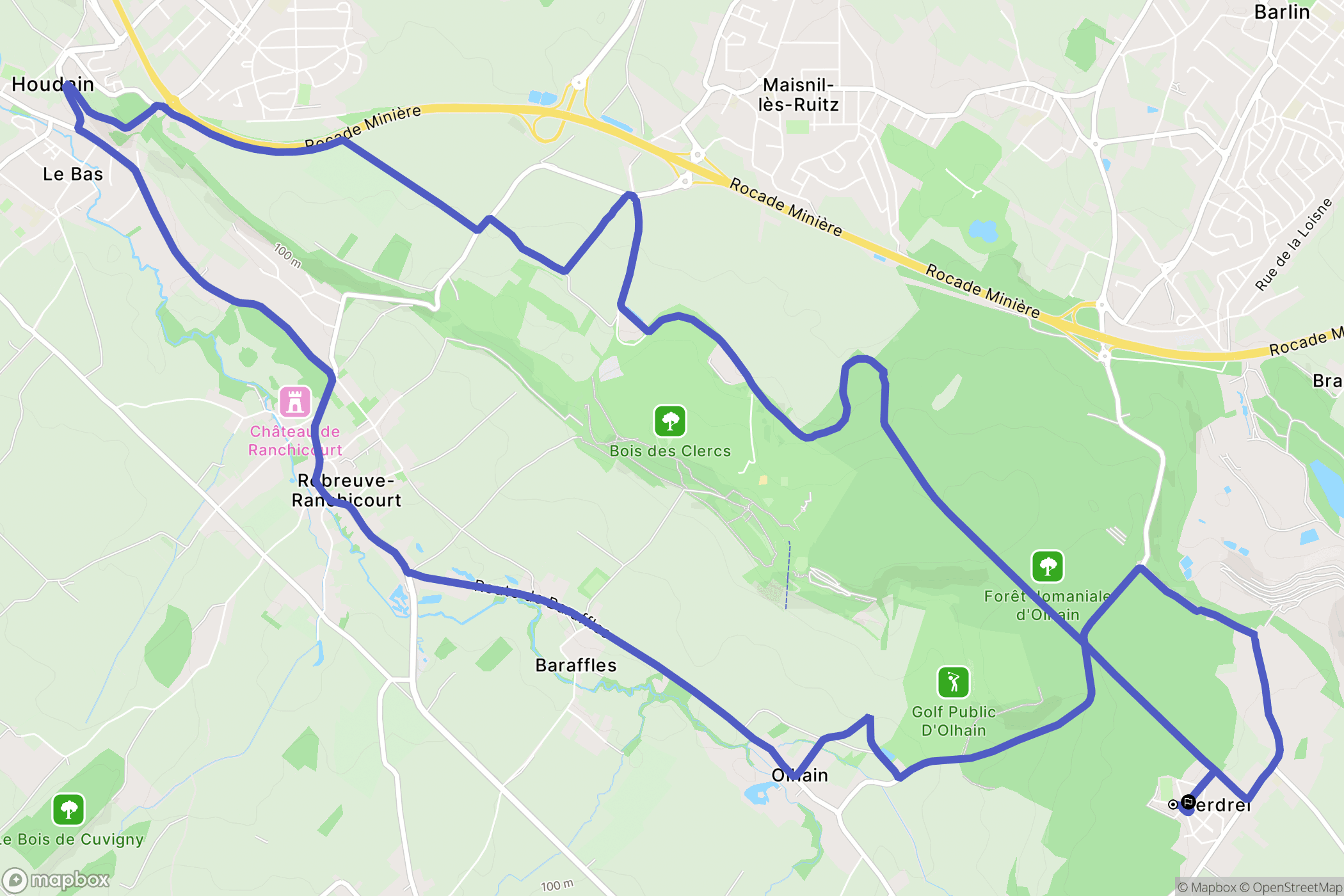 Fresnicourt-le-Dolmen : carte du parcours de randonnée - France
