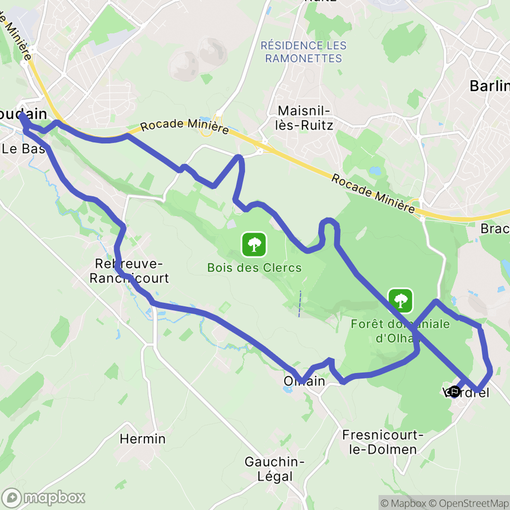 Fresnicourt-le-Dolmen : carte du parcours de randonnée - France