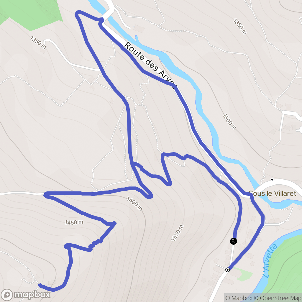 Saint-Jean-d'Arves : carte du parcours de randonnée - France
