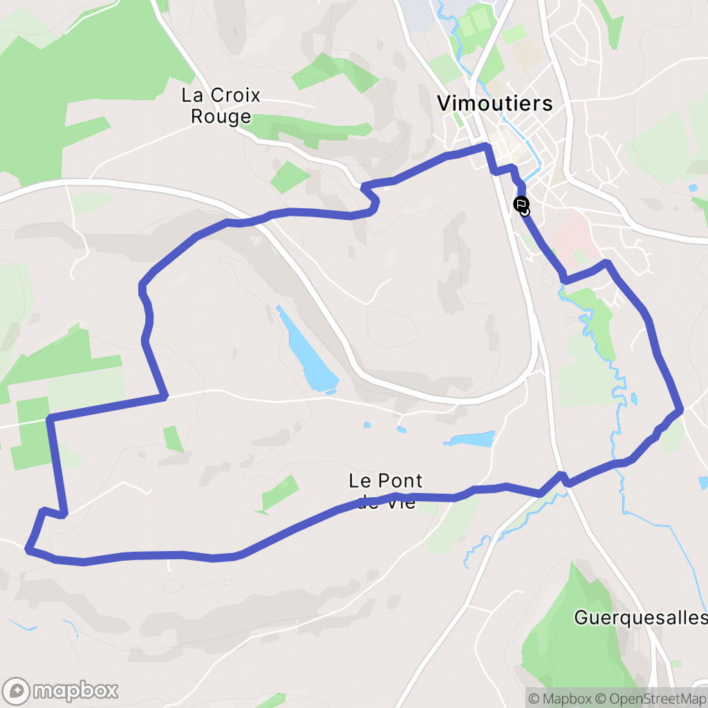 Vimoutiers : carte du parcours de randonnée - France