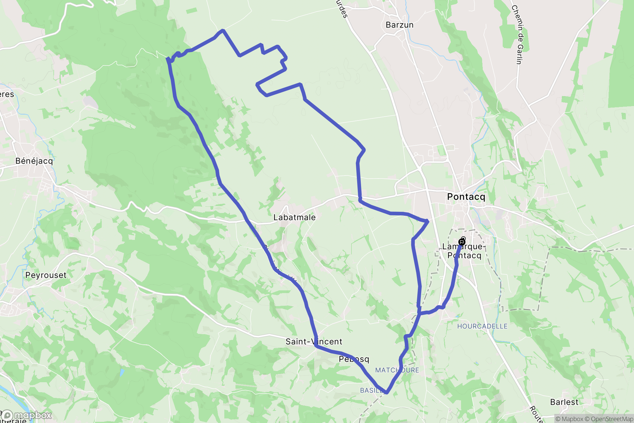 Lamarque-Pontacq : carte du parcours de randonnée - France