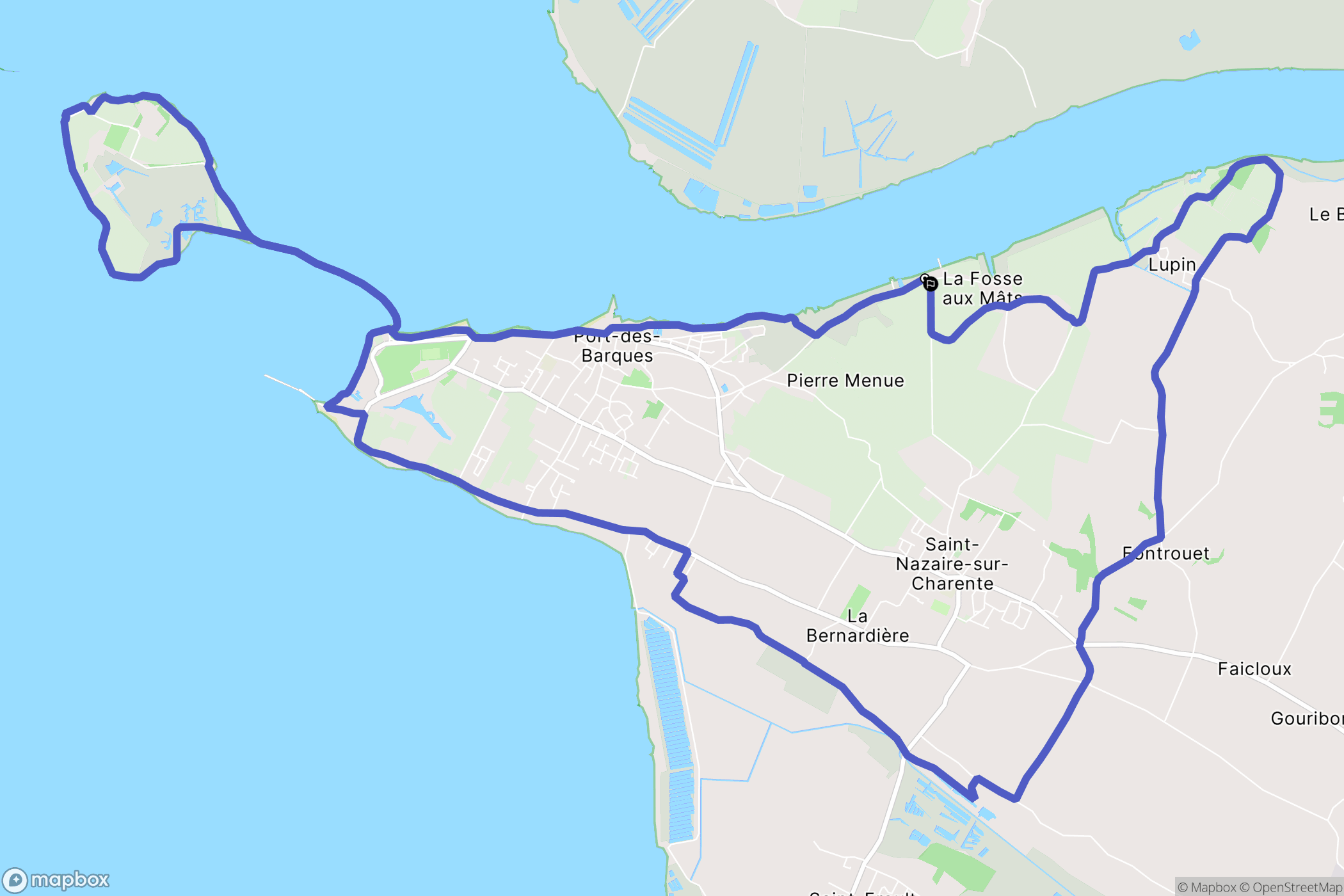 Saint-Nazaire-sur-Charente : carte du parcours de randonnée - France