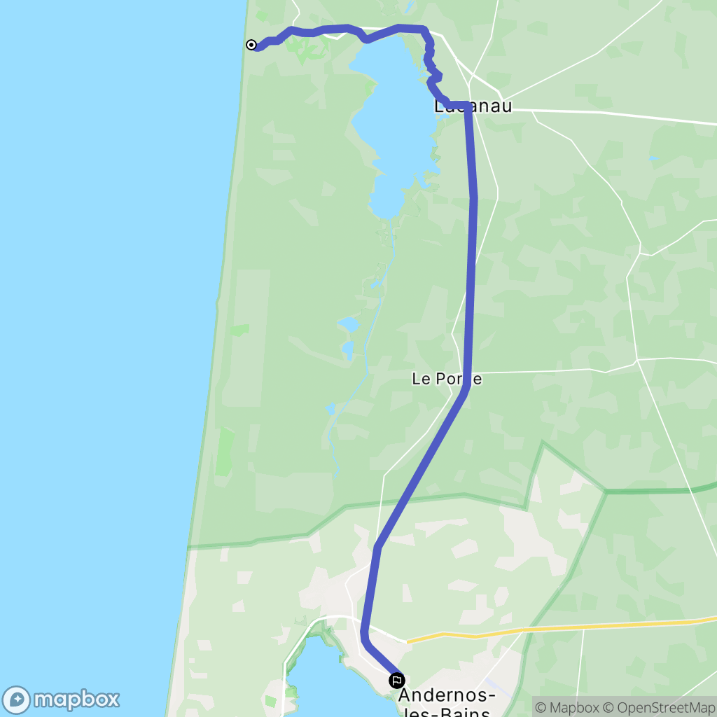 Lacanau : carte du parcours de randonnée - France