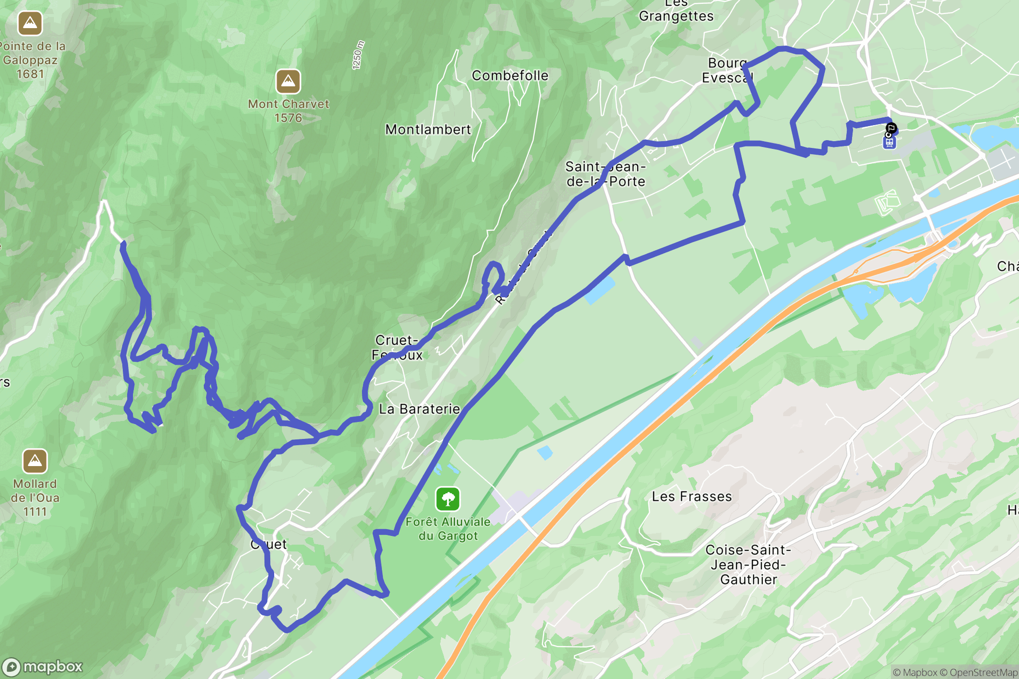 Saint-Pierre-d'Albigny : carte du parcours de randonnée - France