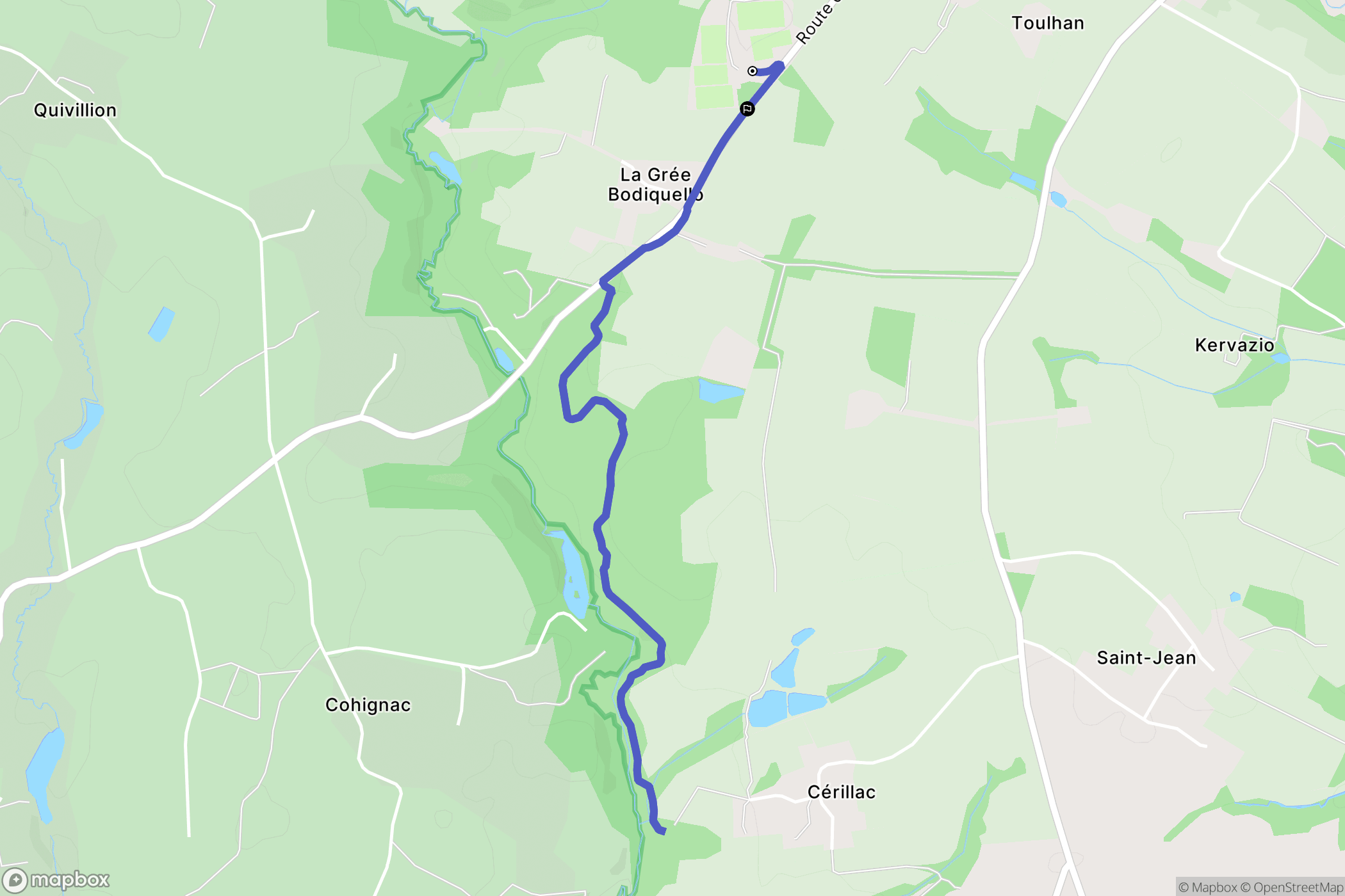 Questembert : carte du parcours de randonnée - France