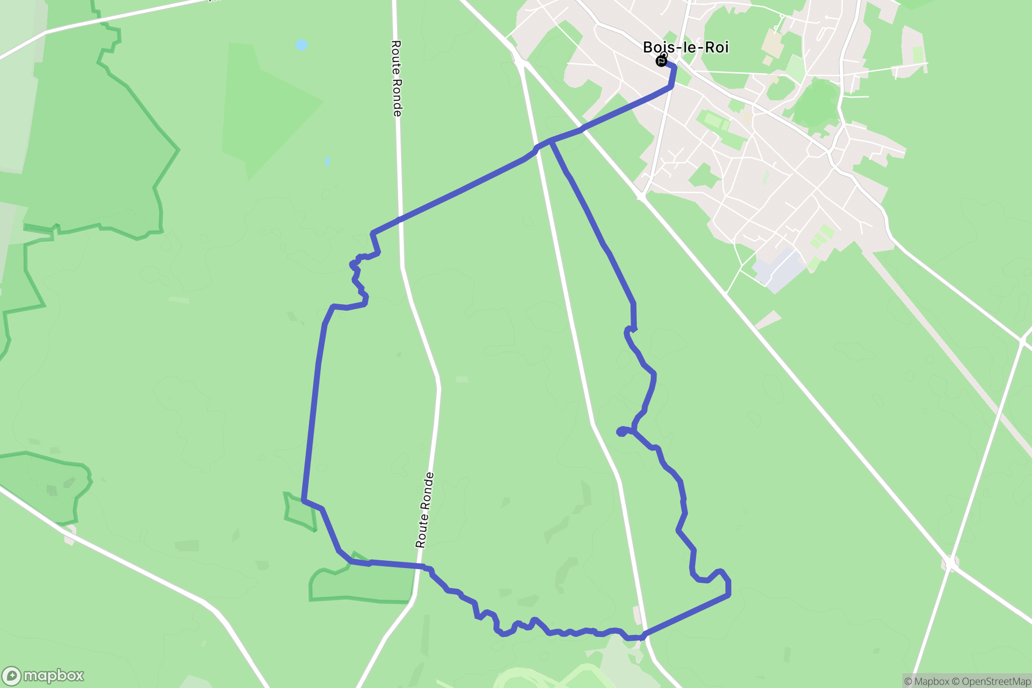 Bois-le-Roi : carte du parcours de randonnée - France
