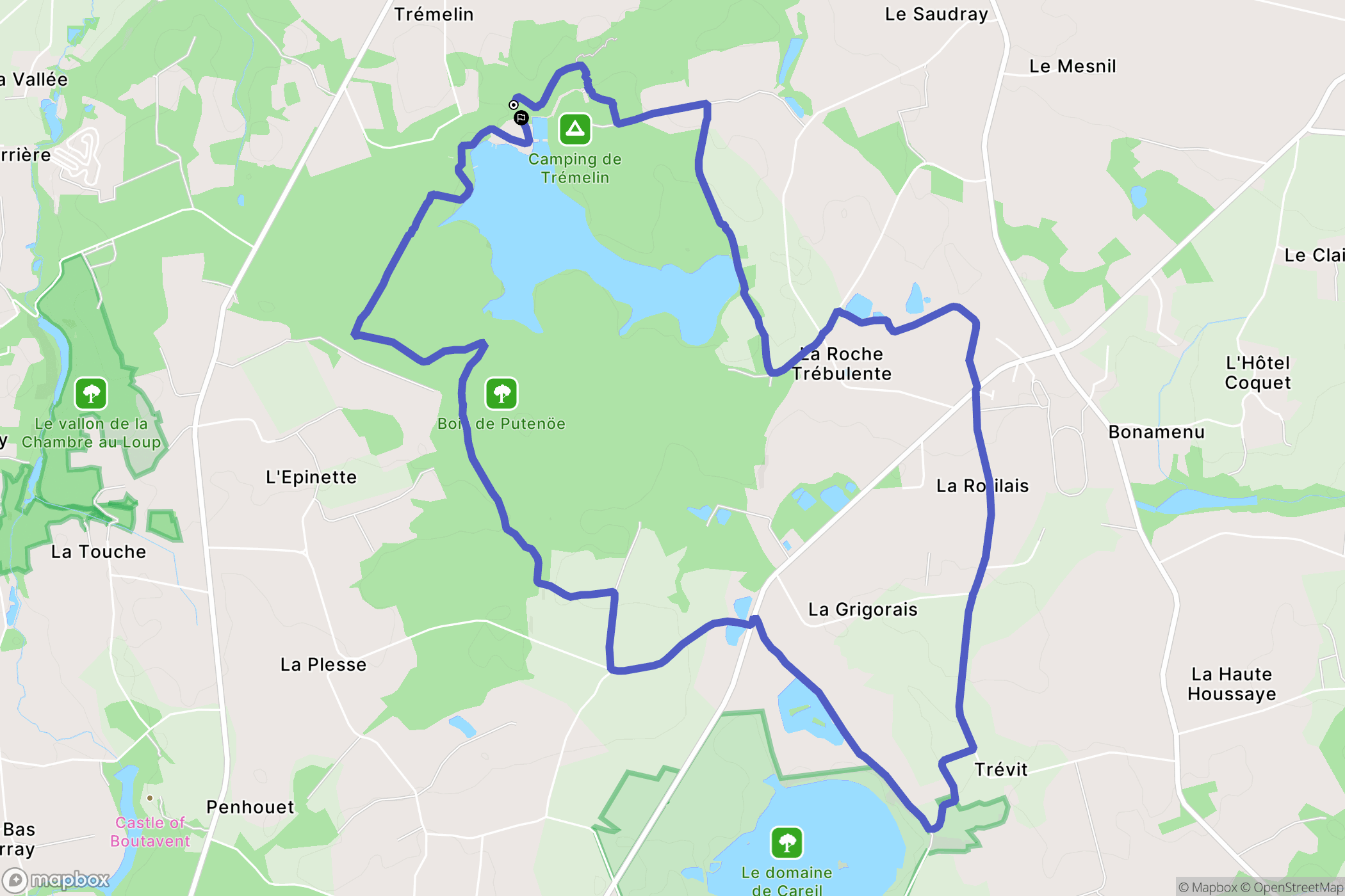 Iffendic : carte du parcours de randonnée - France