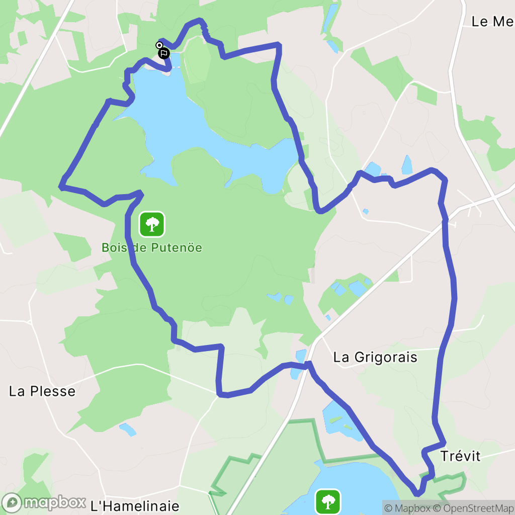 Iffendic : carte du parcours de randonnée - France