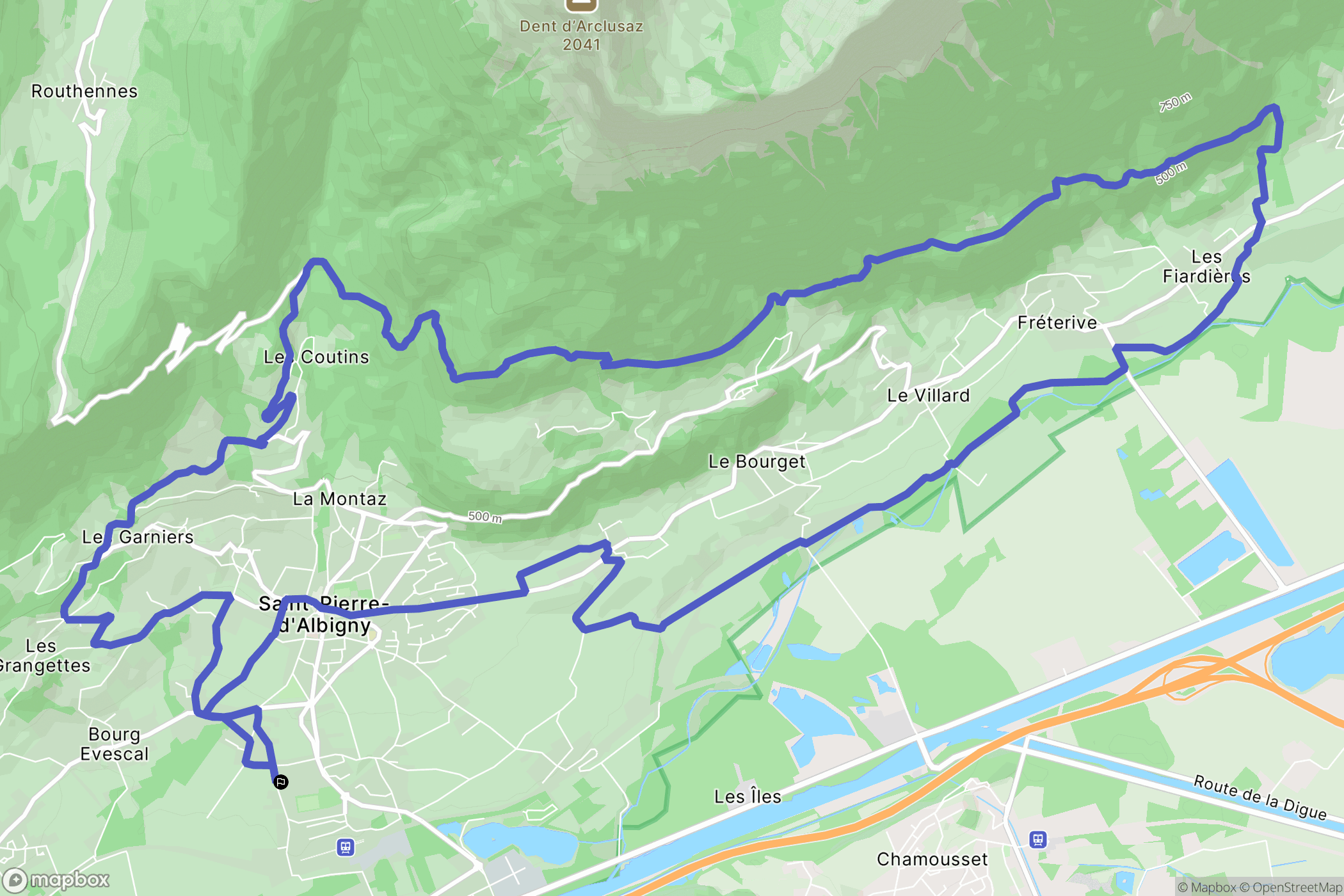 Saint-Pierre-d'Albigny : carte du parcours de randonnée - France