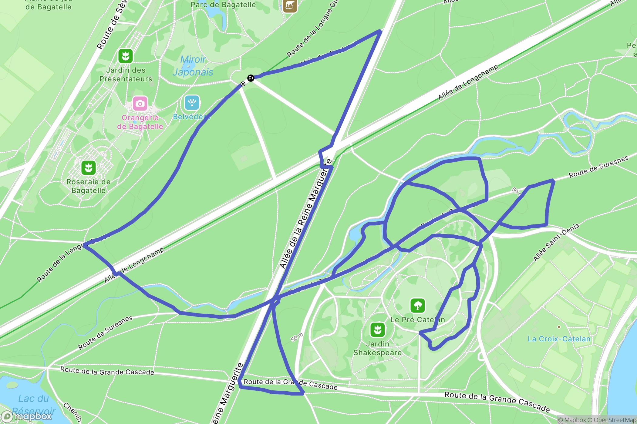 Paris : carte du parcours de randonnée - France