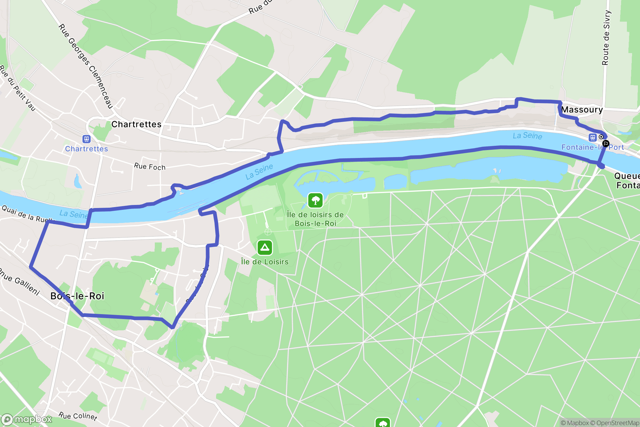 Fontaine-le-Port : carte du parcours de randonnée - France