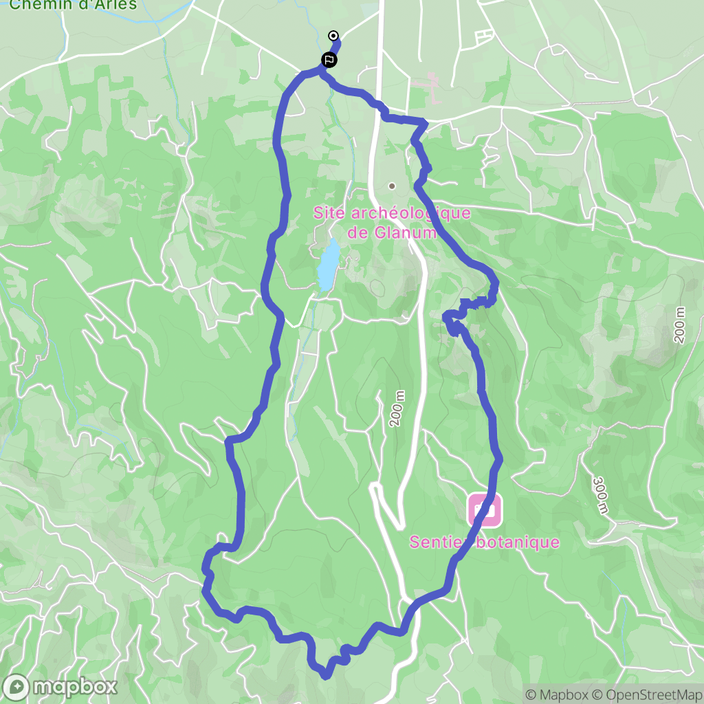 Saint-Rémy-de-Provence : carte du parcours de randonnée - France