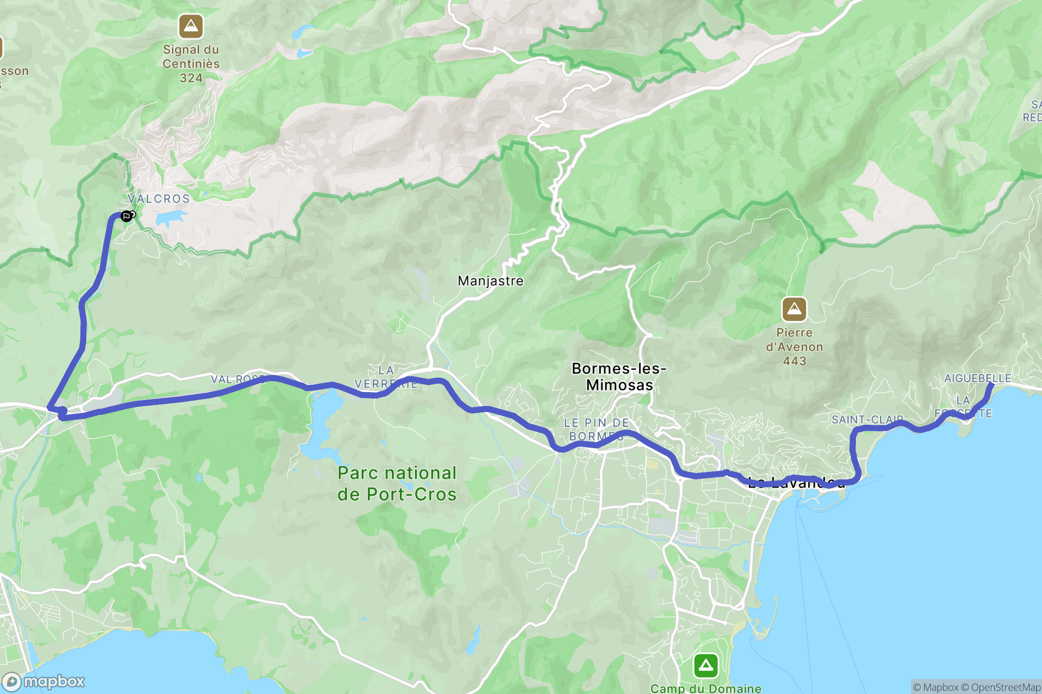 La Londe-les-Maures : carte du parcours de randonnée - France