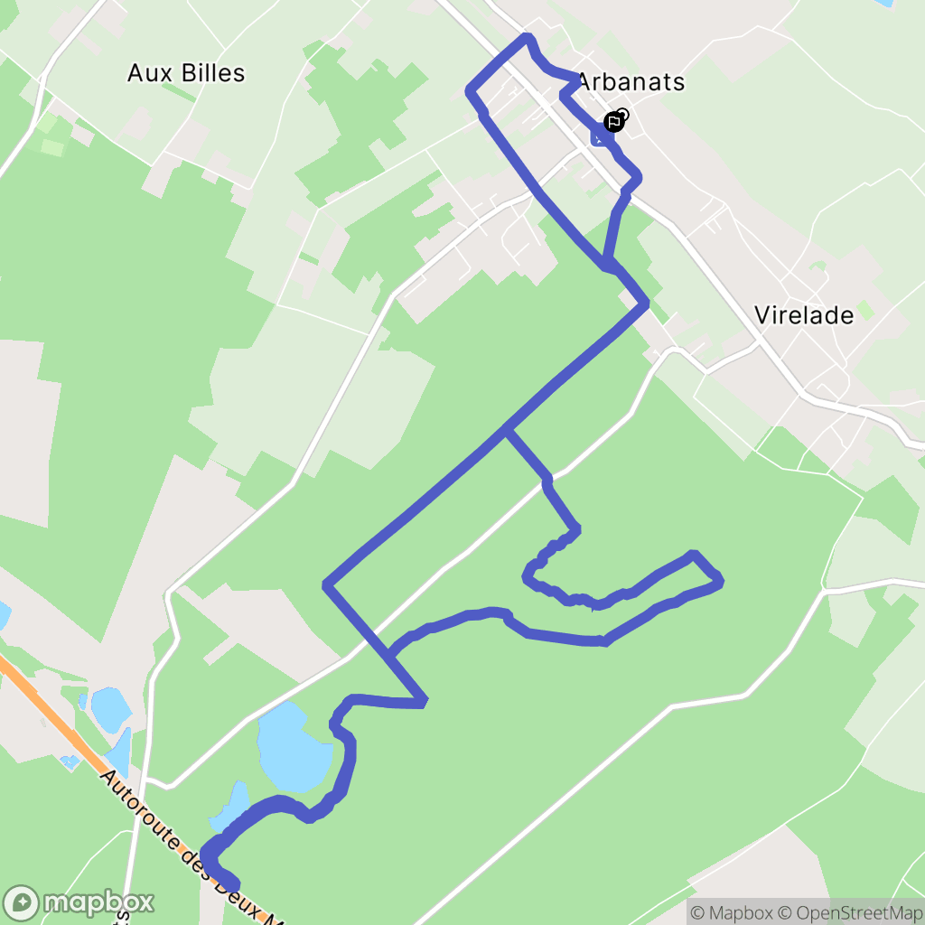 Arbanats : carte du parcours de randonnée - France