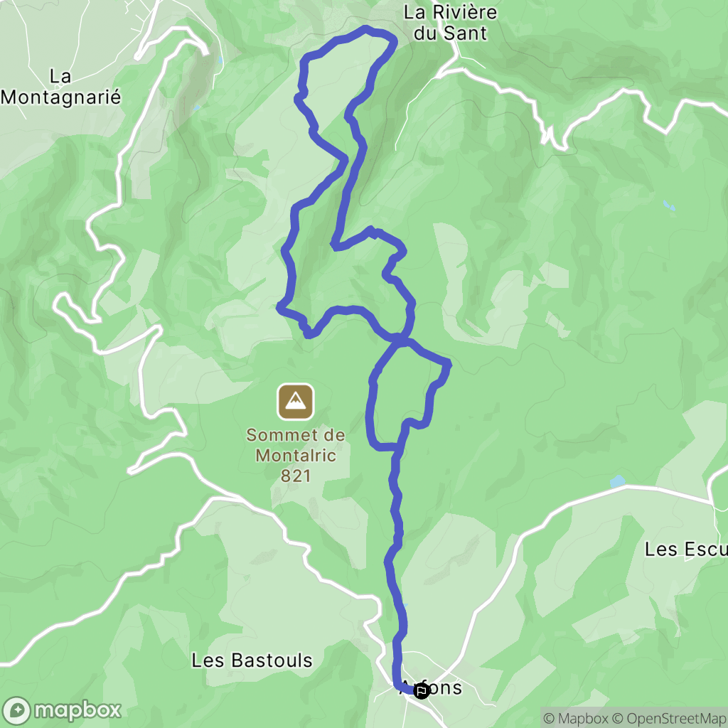 Arfons : carte du parcours de randonnée - France