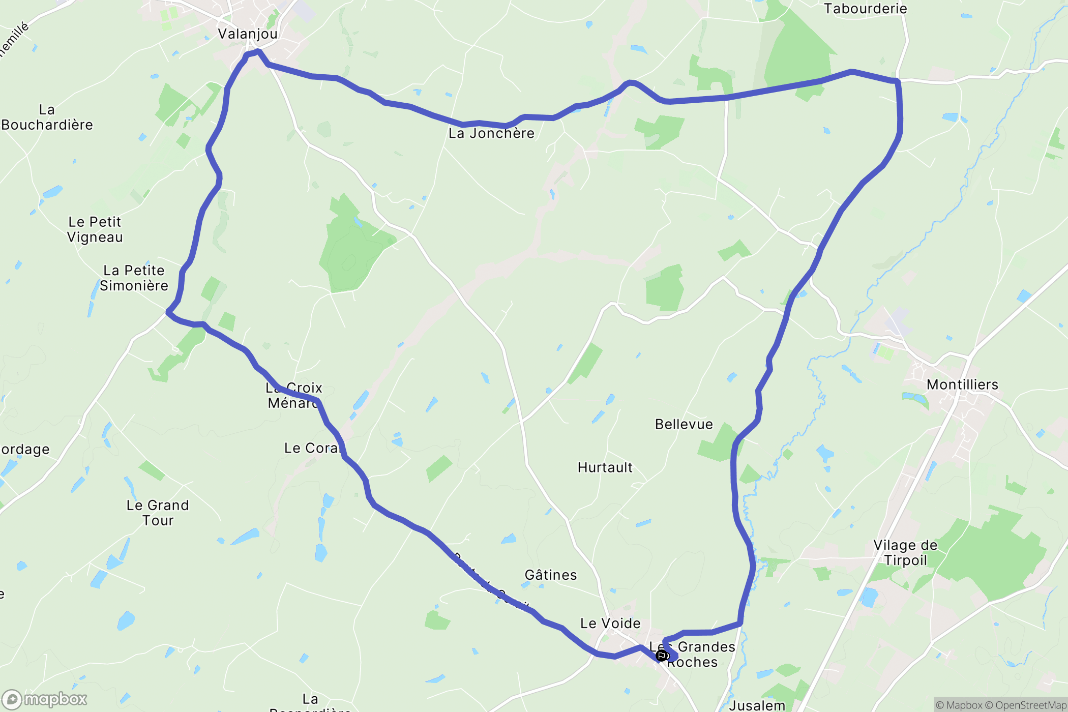 Lys-Haut-Layon : carte du parcours de randonnée - France