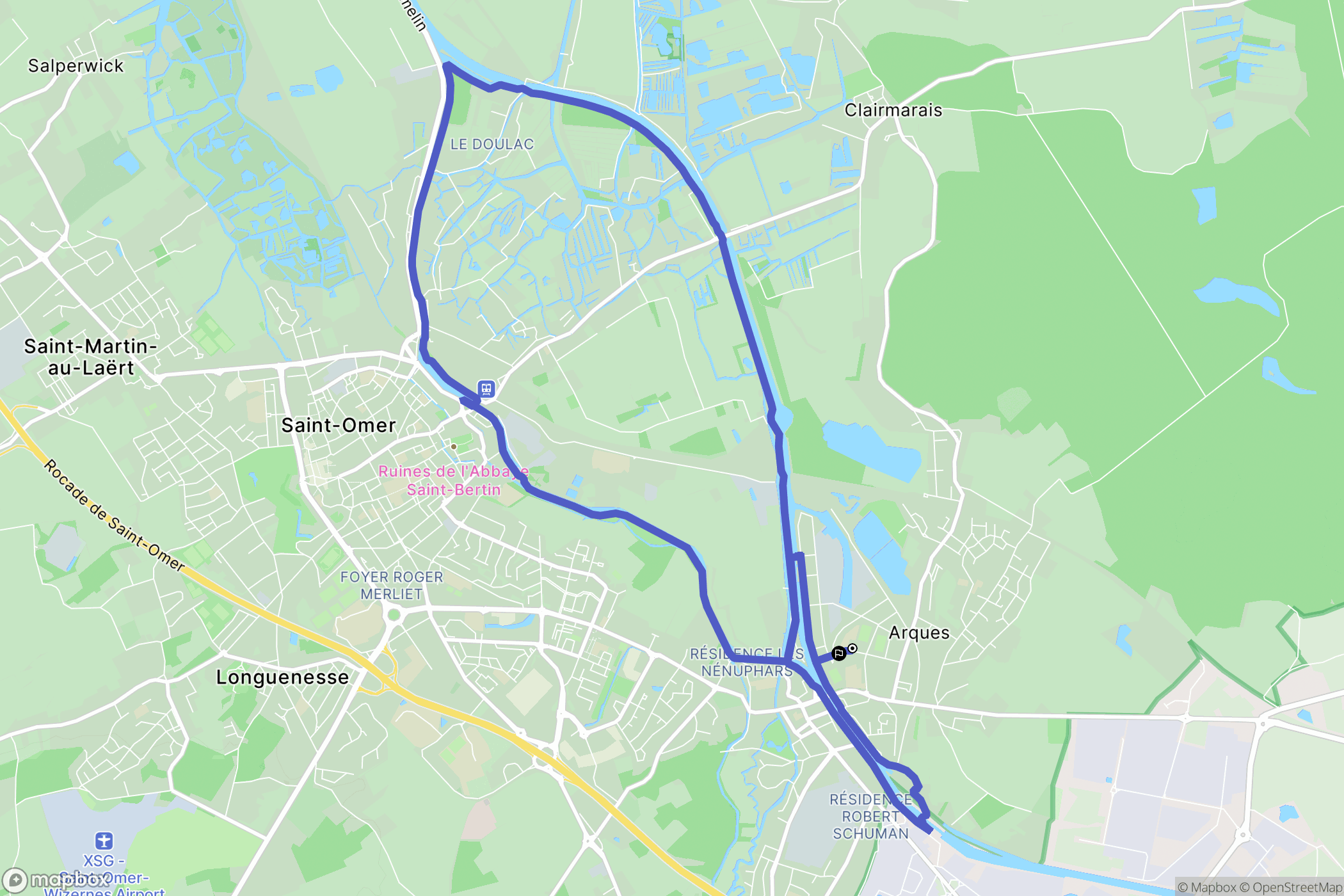 Arques : carte du parcours de randonnée - France