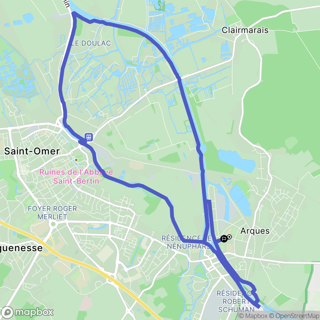 Arques : carte du parcours de randonnée - France
