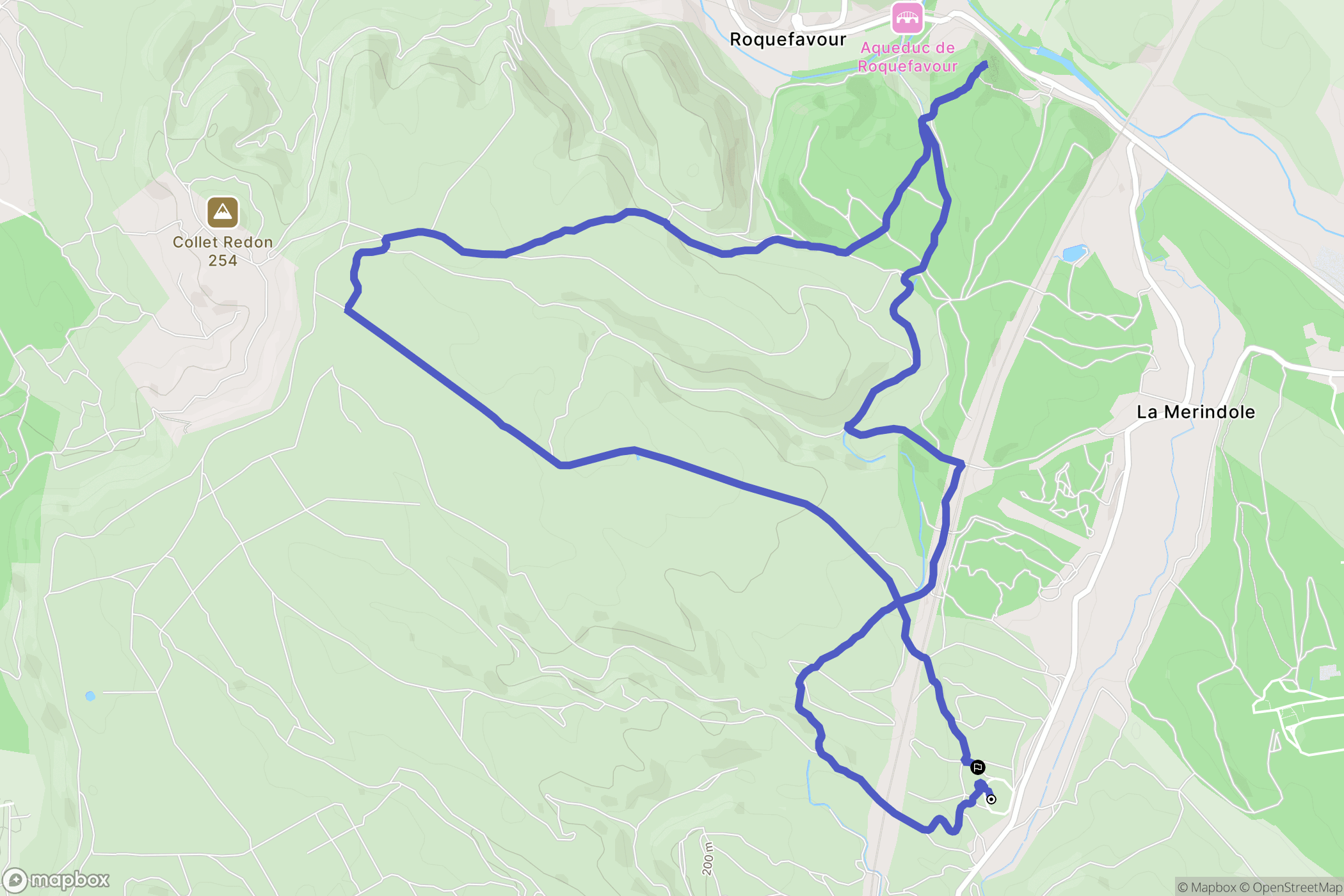 Aix-en-Provence : carte du parcours de randonnée - France