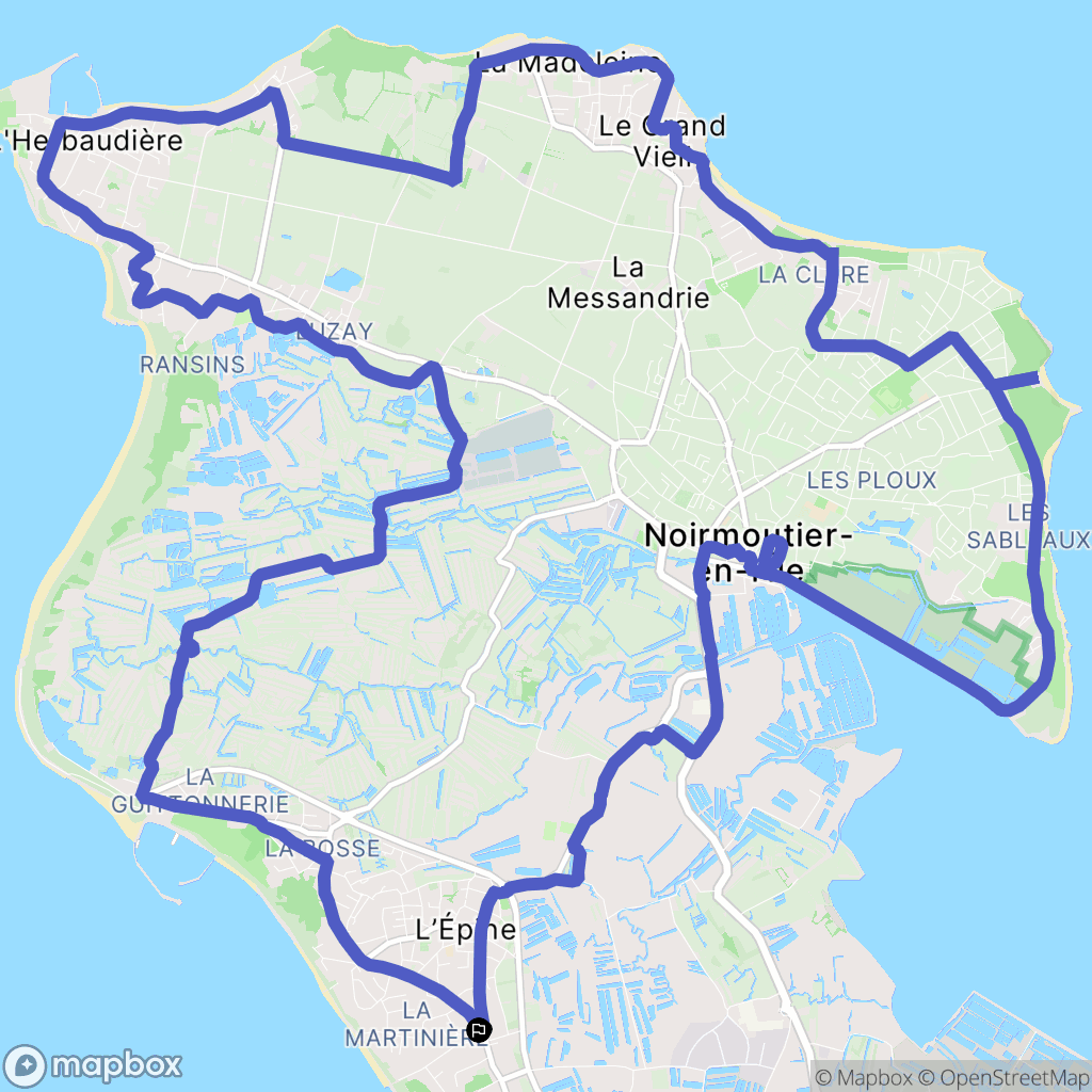 L'Épine : carte du parcours de randonnée - France