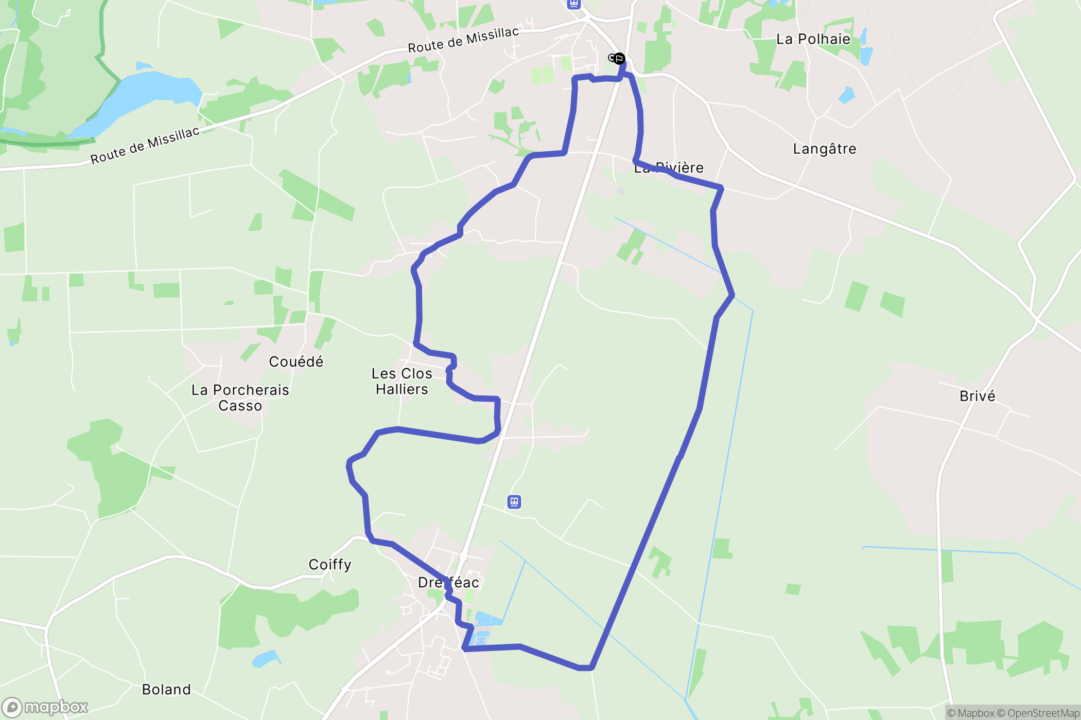Saint-Gildas-des-Bois : carte du parcours de randonnée - France