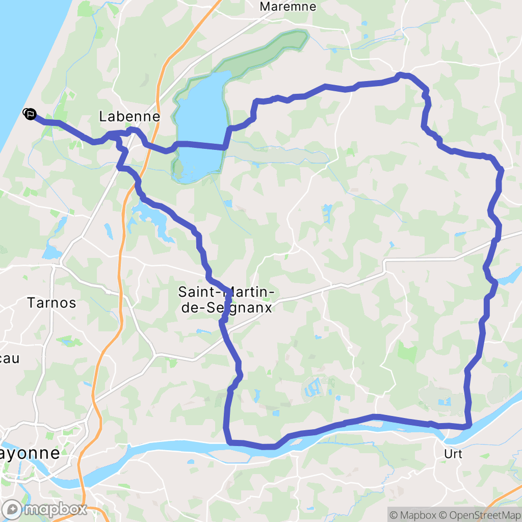 Labenne : carte du parcours de randonnée - France