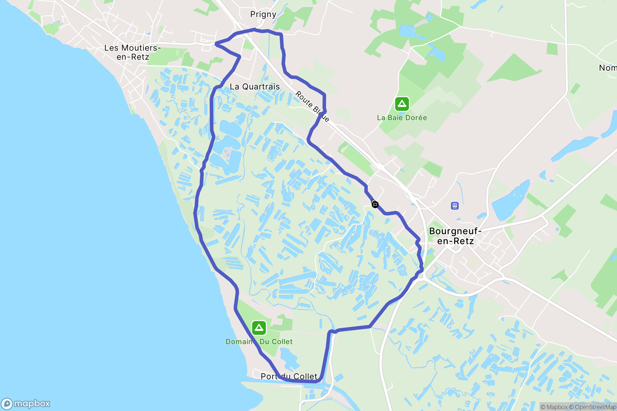 Villeneuve-en-Retz : carte du parcours de randonnée - France
