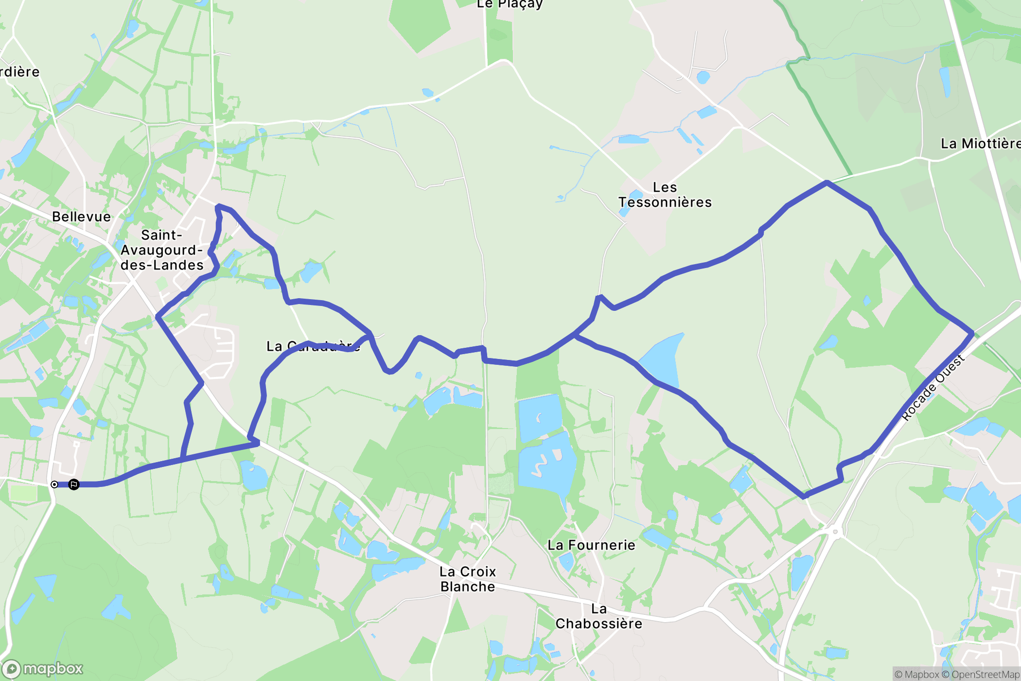 Saint-Avaugourd-des-Landes : carte du parcours de randonnée - France