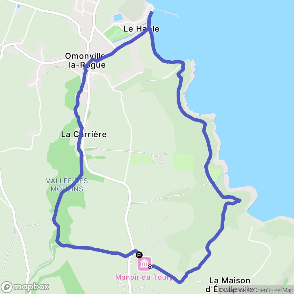 La Hague : carte du parcours de randonnée - France
