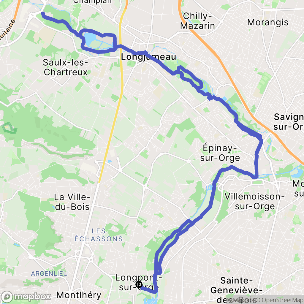 Longpont-sur-Orge : carte du parcours de randonnée - France