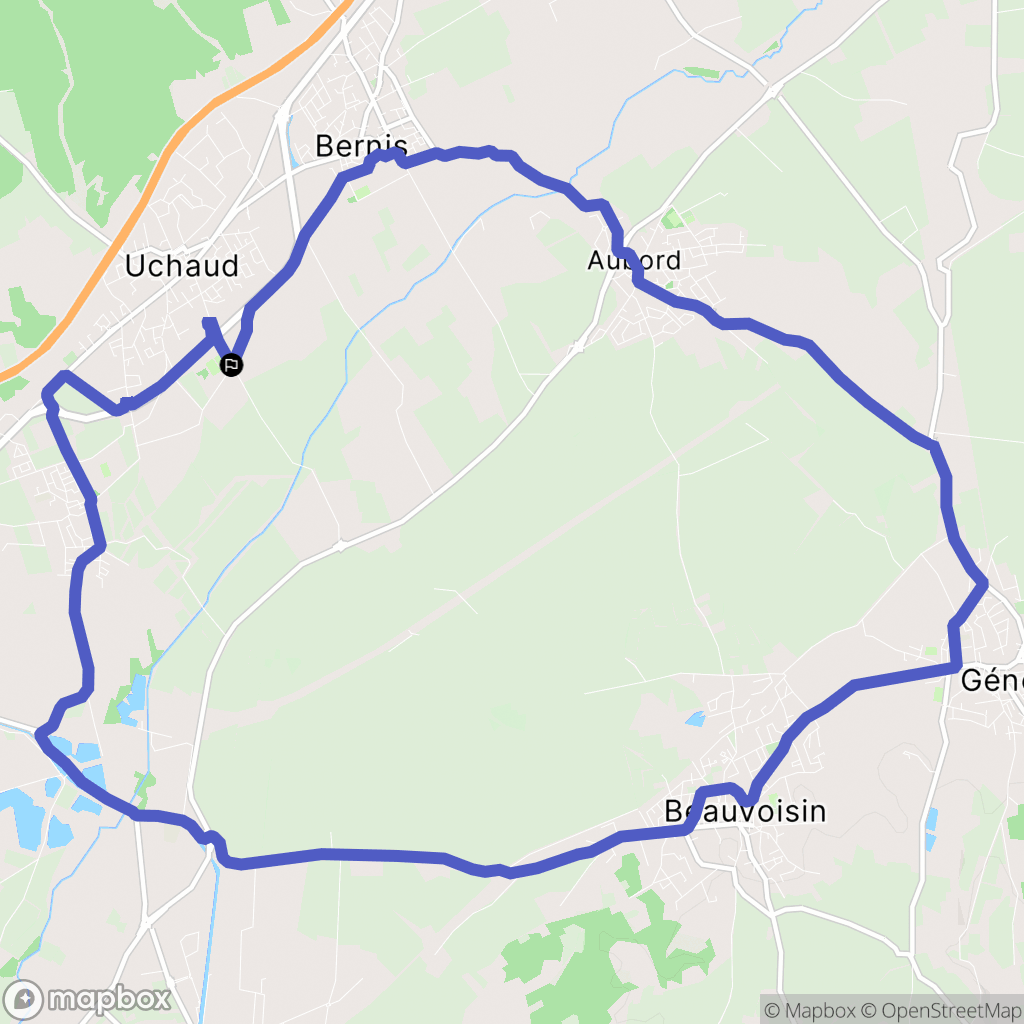 Uchaud : carte du parcours de randonnée - France