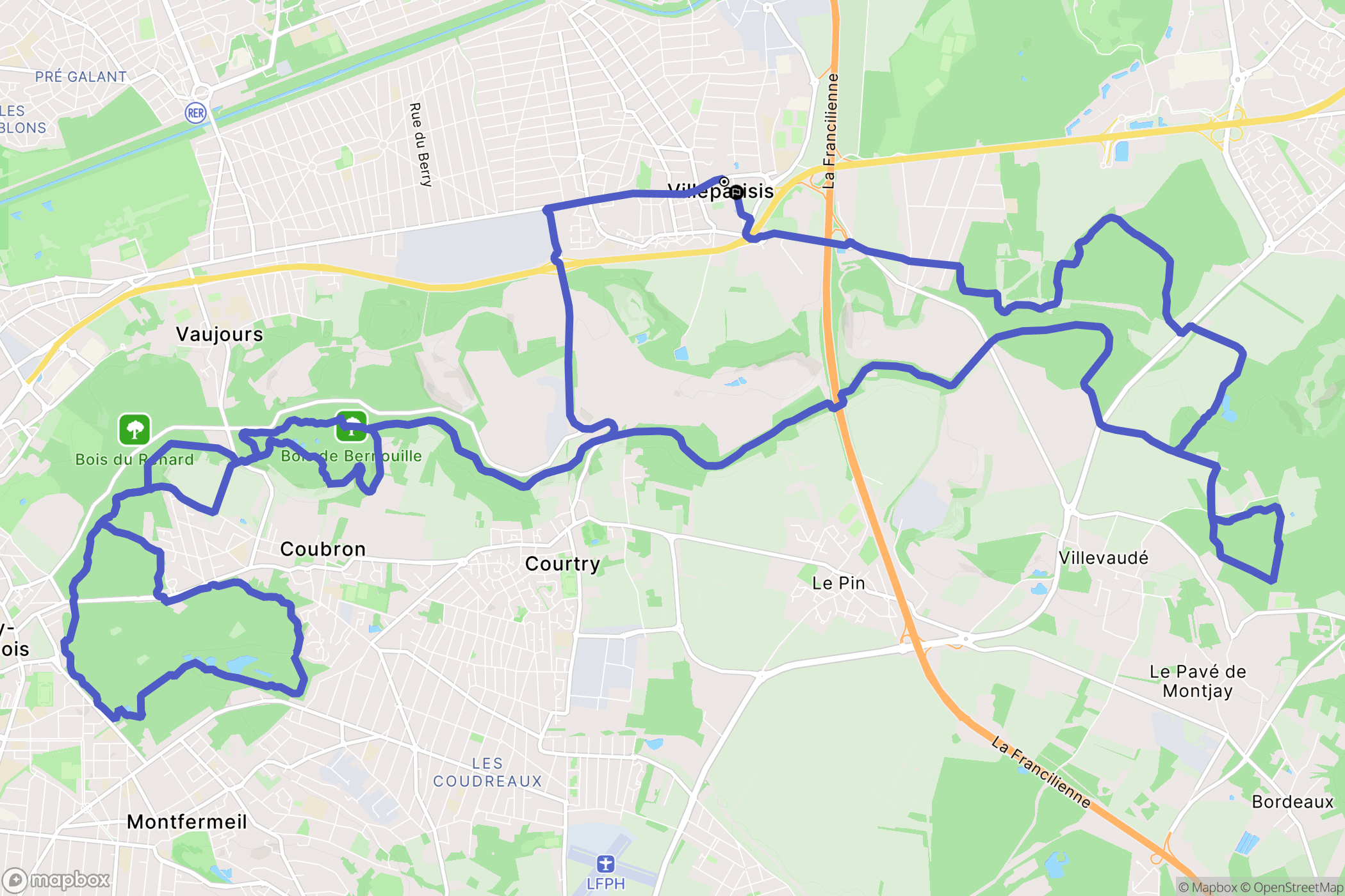 Villeparisis : carte du parcours de randonnée - France