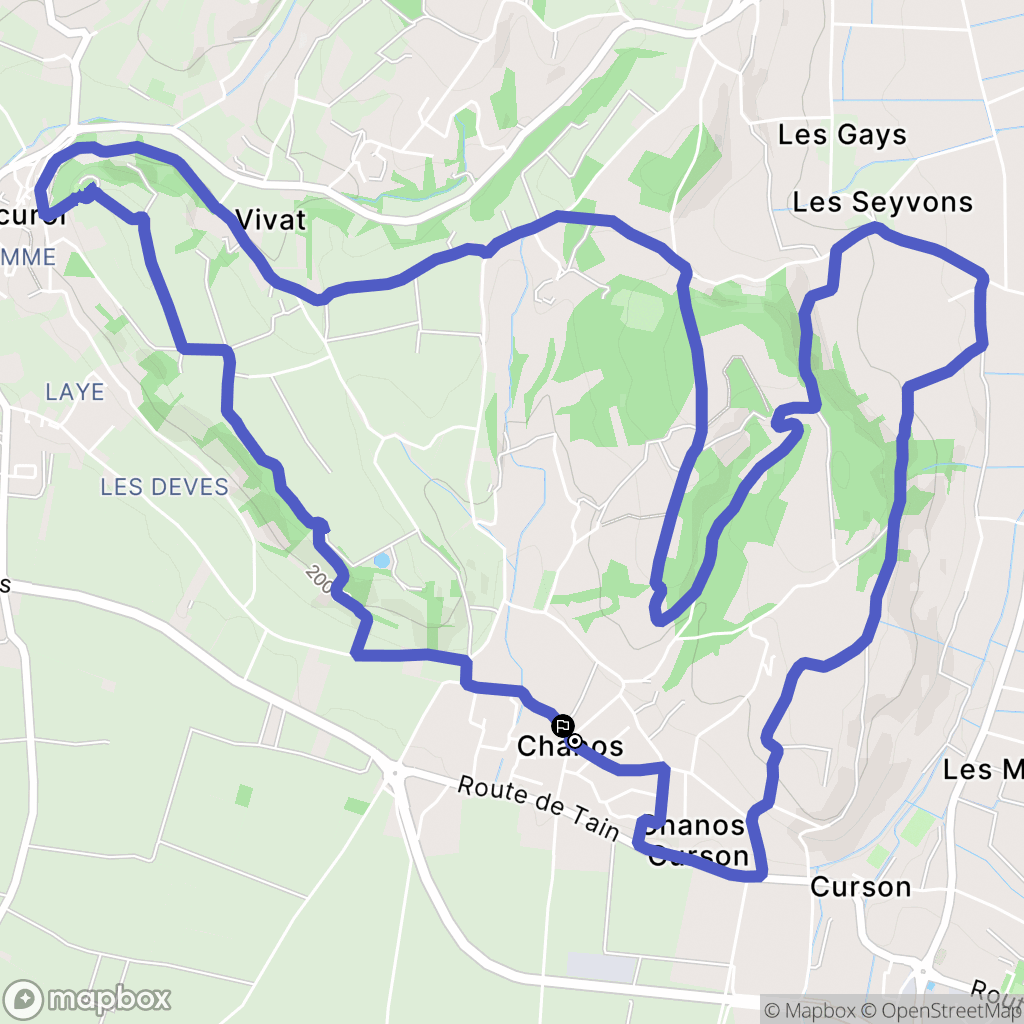 Chanos-Curson : carte du parcours de randonnée - France