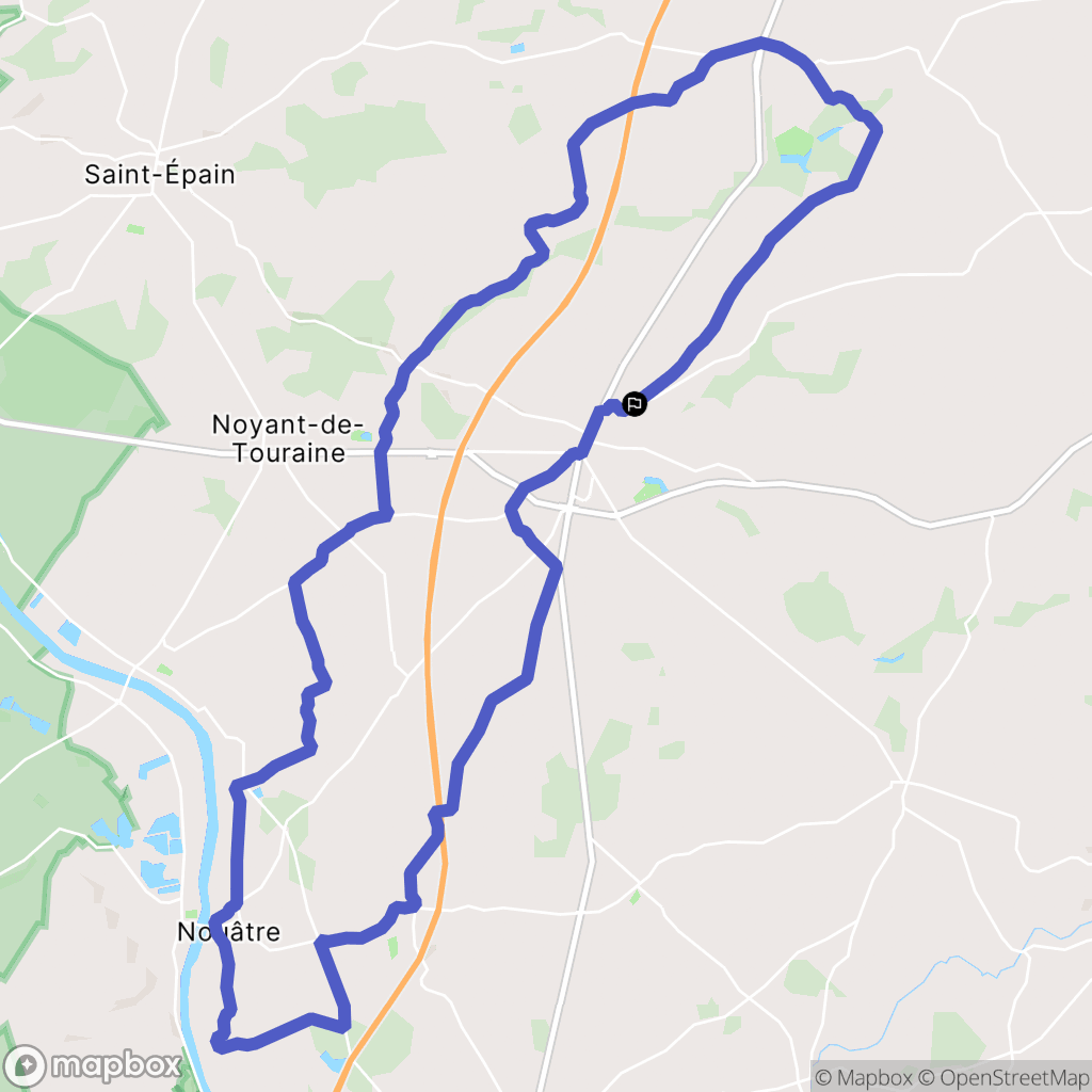 Sainte-Maure-de-Touraine : carte du parcours de randonnée - France