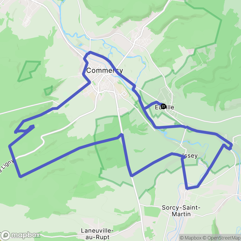 Euville : carte du parcours de randonnée - France