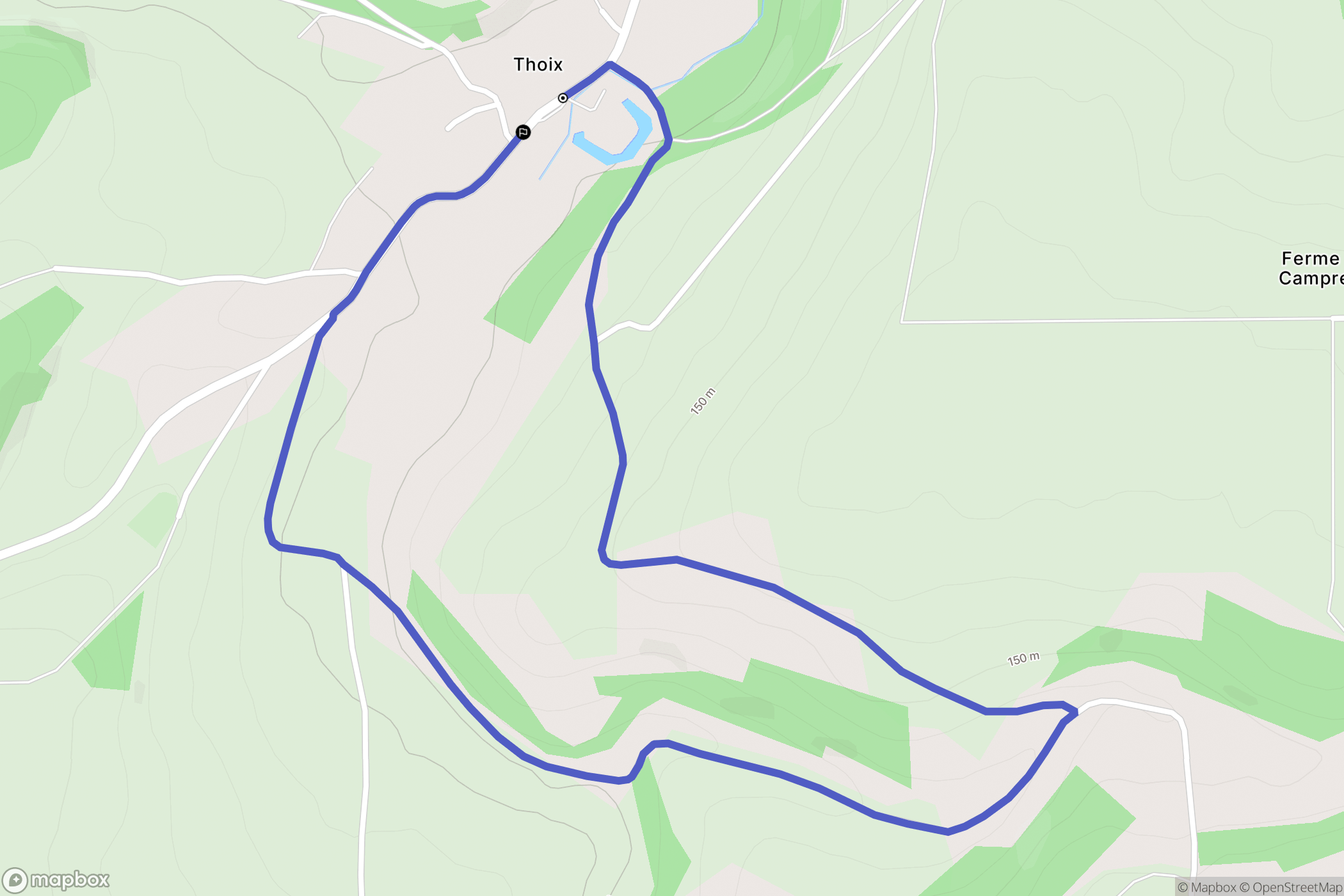 Thoix : carte du parcours de randonnée - France