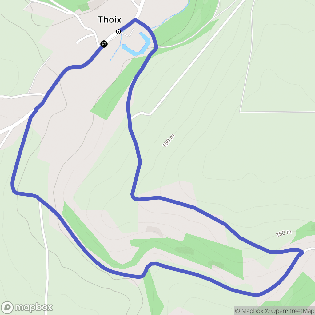 Thoix : carte du parcours de randonnée - France