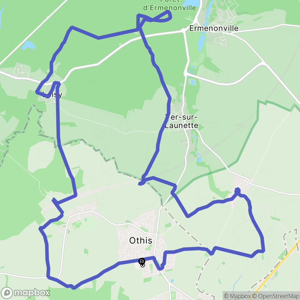 Othis : carte du parcours de randonnée - France