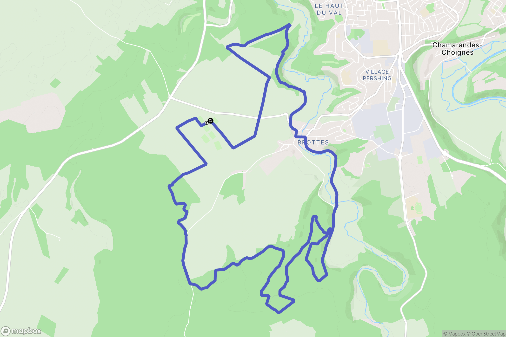 Chaumont : carte du parcours de randonnée - France