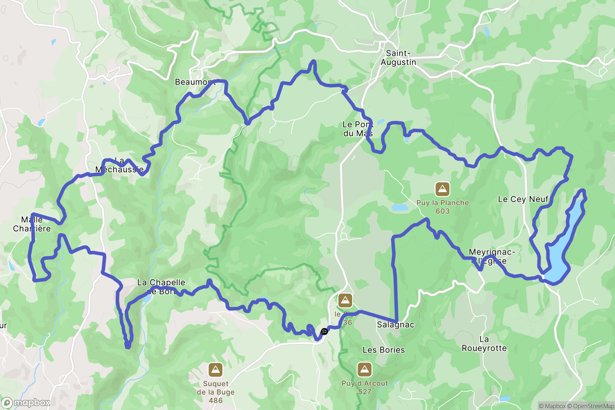 Orliac-de-Bar : carte du parcours de randonnée - France