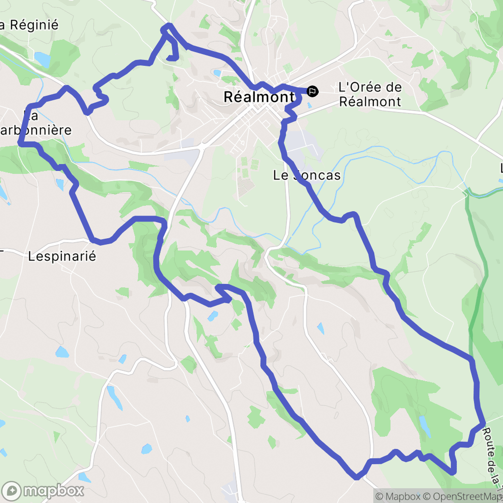 Réalmont : carte du parcours de randonnée - France