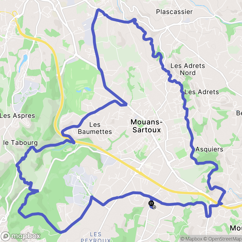 Mougins : carte du parcours de randonnée - France