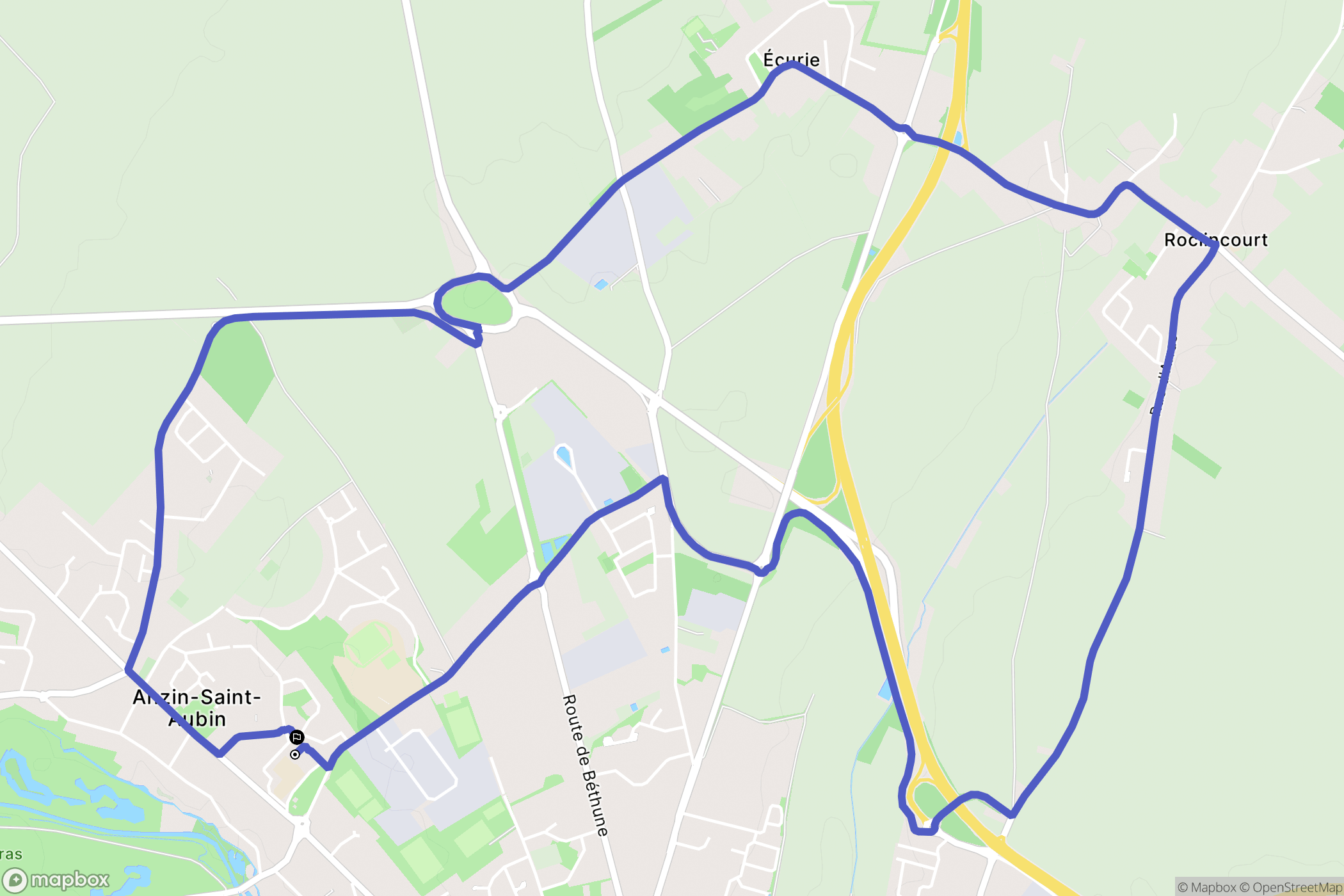 Anzin-Saint-Aubin : carte du parcours de randonnée - France