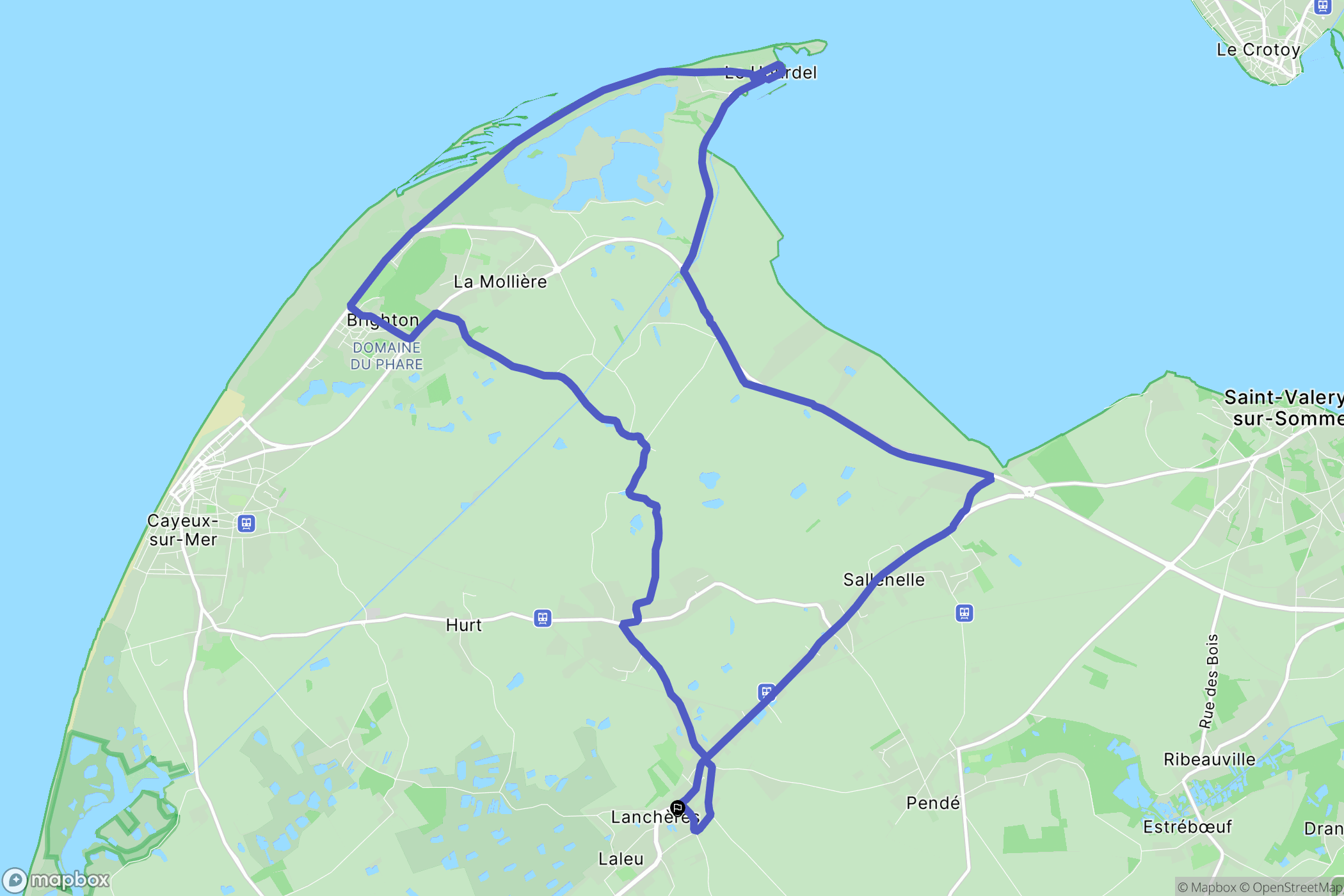 Lanchéres : carte du parcours de randonnée - France