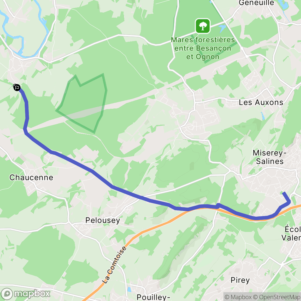 Moncley : carte du parcours de randonnée - France